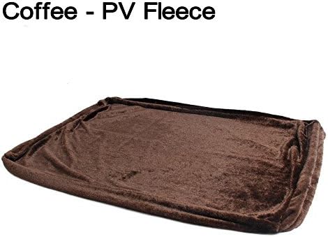Zipper Dog Bed Cover Replacement for Pet Bed Mat Cushio Do It Yourself, 48"x29" Coffee Color-pv Fleece