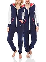 ZIPUPS Mono-Pijama Zipups (Azul Oscuro / Nata)