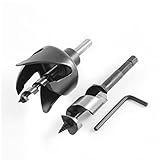 uxcell ドアロック取り付けキット 鍵インストールセット メタル ブラック 52mmホールソー 1個