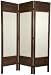 Unique Folding Screens - 5.5ft. Solid Frame Fabric Room Divider - 3, 4, & 6 Panel Designs - Distressed Brown, Gray, & White Finishes