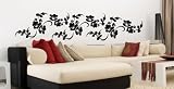 WANDTATTOO BLUMENRANKE BLUME PFLANZE HIBISKUS WANDAUFKLEBER WANDSTICKER WALLPRINT (Größe 37 x 167 cm) Nr.125