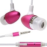 New Pink 3.5mm Aluminum Bullet Design Sound Isolation Earphones Hands-free Headset with Built-in Microphone for Apple Iphone 3g 3gs