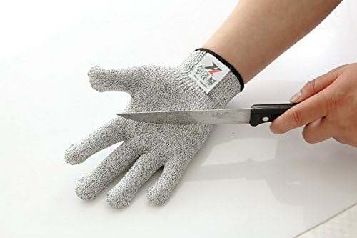Food Grade Cut Resistant Hand protection Safty Gloves for yard-work, Kitchen Cutting and slicing - EN388 Certified Level 5 Protection - 1 pair (S)