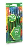 Reeves 8 White Nylon Brushes for Acrylic
