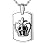 Polished Stainless Steel Crown Dog Tag on a 24 Inch Chain