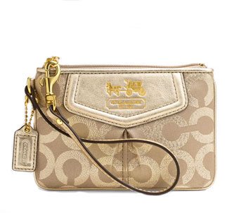 Coach 44620 Op Art Madison Lurex Wristlet Gold
