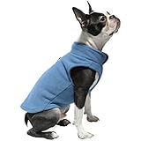 Gooby Every Day Fleece Cold Weather Dog Vest for Small Dogs, Blue, Small