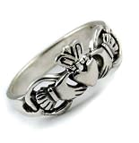 Sterling Silver Celtic Claddagh Ring Size 6