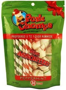 Scott Pet 30 Count Assorted Pork Skin Twistz and Knotz Rawhide Pet Treats, Mini