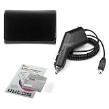 GTMax Rapid Car Charger + Black Leather Pouch Cover Case + LCD Screen Protector for Garmin nuvi 265WT / nuvi 260W / nuvi 255W / nuvi 250W / nuvi 205W / nuvi 200W