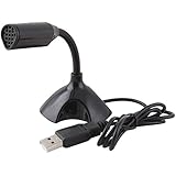 Eachbid USB Stand Mini Desktop Studio Speech Microphone for PC Laptop Notebook Black
