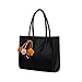 Fashion Elegant Girls Handbags Leather Shoulder Bag Candy Color Flowers Women Tote (Black )