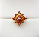 18k Gold Diamond and Citrine Star Ring