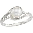 14K White Gold Akoya Cultured Pearl Ring - 6.00mm