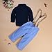 FEITONG 1Set Kids Baby Boys Long Sleeve T-Shirt Tops+Braces+ Long Pants (2T / 2Years)