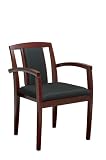 2 Pack Leg Chairs with Partial Upholstered Back Cherry Finish By Office Star