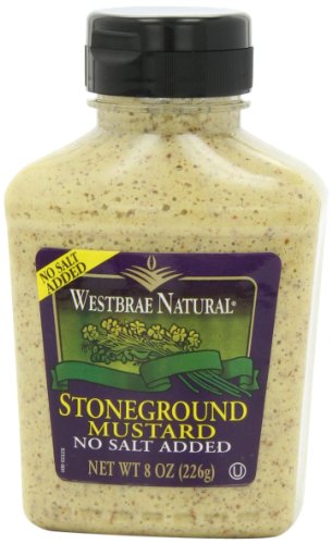 Westbrae Natural Stoneground Mustard, Salt-free, 8 Ounce Bottle (Pack of 12)