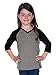 Kavio! Little Girls 3-6X Sheer Jersey Contrast V Neck Raglan 3/4 Sleeve