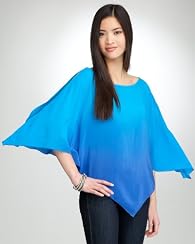 Ombre Silk Poncho Top