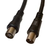 1M Black Coaxial RF TV Aerial Male to Female Socket Lead Cable - *** Sale Buy 2 Get 1 Free *** TWG