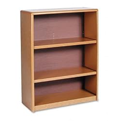 Value Mate&reg; Series Steel Three Shelf Bookcase, 31-3/4wx13-1/2dx41h, Medium Oak (SAF7171MO)