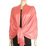 Eco Friendly 100% Natural Bamboo Pashmina Shawl Stole - Choose from 21 Colors