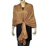 Gold Cashmere Pashmina Wrap Shawl Handcrafted in India 80 x 28 inches Gold Cashmere Pashmina Wrap Shawl Handcrafted in India 80 x 28 inches