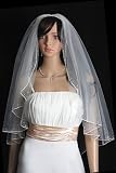 1T WHITE Swarovski Crystal Beaded Wedding Veil 40'