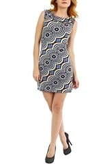 General Print Acrylic/Nylon Sleeveless  Dress
