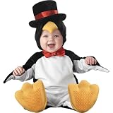 Lil Characters Unisex-baby Newborn Penguin Costume, Black/White/Yellow, Small