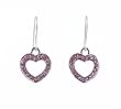 Earrings - E98 - Small Crystal Hearts ~ Violet