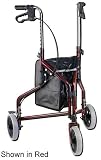 . Rollator 3-Wheeled w/Pouch Loop Brakes Forest Green(197). Includes carry pouch * Height adjustab