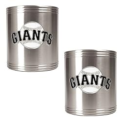 San Francisco Giants MLB 2pc Stainless Steel Can Holder Set- Primary Logo by Great American Products