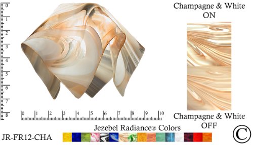 Jezebel Radiance® Small Flame Champagne, Beige & White Glass Pendant/Ceiling Fan Light Replacement Glass Shade, 1 1/8
