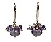 Yellow Gold Filled Amethyst Cluster Earrings title=