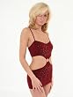 Sale SeXy Mini Dress Silver Studs Burgundy Unique Size M