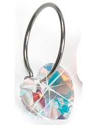 Nickel Free Swarovski Heart Dangle, Rainbow