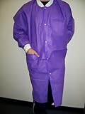 VALUMAX Disposable Lab Coat (Knee Length) Small, Purple, 10/Pk