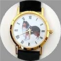 Collie (Sable) Watch - Small Face, Brown Leather