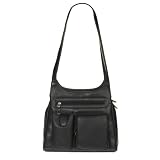 Merona Claire 4-Poster Leather Handbag - Black