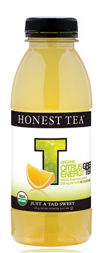 Honest Tea Citrus Green Energy Tea 16.9 Oz. Case of 12 USDA Certified Organic by Citrus Green Teas