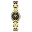 TIMEX Women's Two-Tone Bracelet Watch with Black Dial. Model: T19861