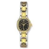 TIMEX Women's Two-Tone Bracelet Watch with Black Dialt. Model: T19861