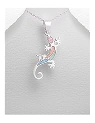 Gecko Shell Pendant Necklace In 92.5 Sterling Silver