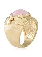 Bellavita Anillo Pink Opal W/Flowers (plata de ley 925 milésimas bañada en oro / Rosa)