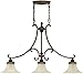Drawing Room 3 Light Amber and Walnut Kitchen Island Ceiling Lighting Fixture