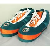 Miami Dolphins NFL Wrapped Logo Plush Sneaker Slippers - XL