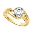 14K Two-Tone Gold Diamond Solitaire Engagement Ring - 0.50 Ct.
