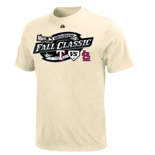 MLB Men's Texas Rangers 2011 World Series Here's The Pitch Matchup Roster T-Shirt (Scoured Natural, X-Large)