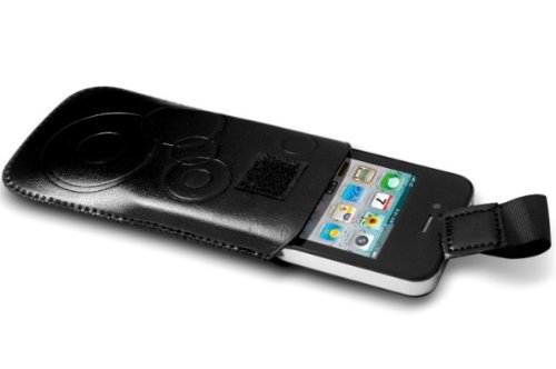 Technaxx Kunstledertasche Circle f&uuml;r Apple iPhone 4 schwarz